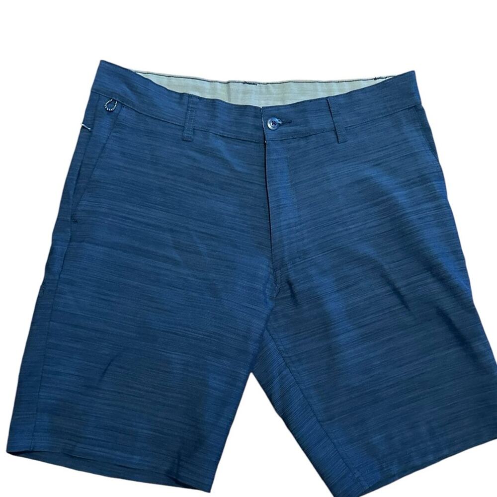 Ron Jon Mens Size 33 Heathered Blue Poly/Spandex Shorts with 10” Inseam